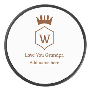 Liebe, die Sie Opa Kronen hinzufügen Namensdetails Eishockey Puck