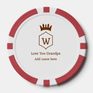 Liebe, die Sie Opa Kronen hinzufügen Namensdetails Pokerchips