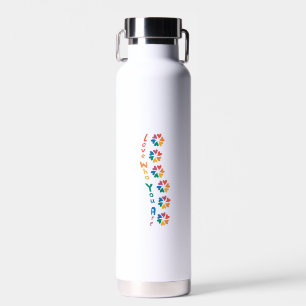 Liebe, die Sie sind - Regenbogenschrift Trinkflasche