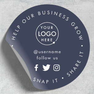 Liebe, die sie teilen Navy Blue Logo Business Runder Aufkleber
