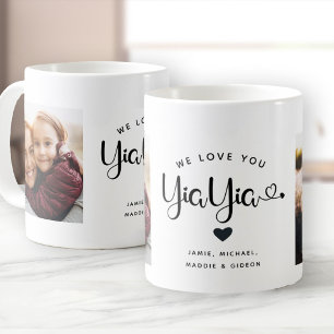 Liebe, die Sie YiaYia Herz Custom Zwei Foto Kaffeetasse