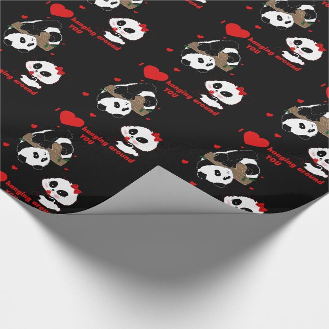 Liebe, die um Sie herum PANDA BEARS von LeahG Geschenkpapier (Ecke)