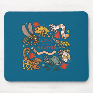 Liebe die ungeliebten Insekten Wurm Skorpion Zitat Mousepad