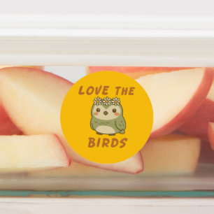 Liebe die Vögel – Whimsical Eule mit Blumenkrone Etiketten