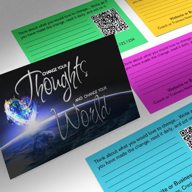 Liebe, die World Business Cards zu ändern Visitenkarte (Change Your Thoughts, Change Your World and choose your custom color.)