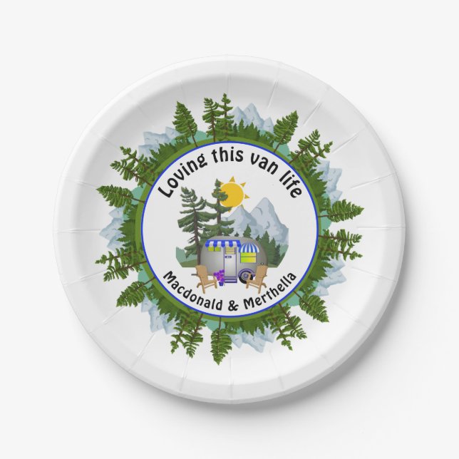 LIEBE DIESEN VAN LIFE Personalisiert CARAVAN Campe Pappteller (Vorderseite)