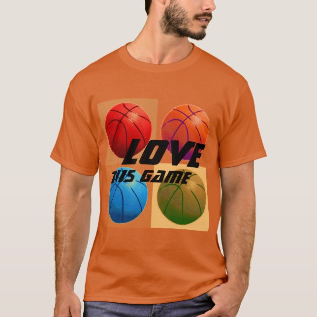 Liebe Dieses Spiel Basketball Pop Kunst T-Shirt (Vorderseite)