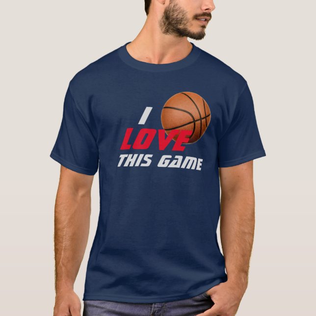 Liebe Dieses Spiel Basketball T-Shirt (Vorderseite)