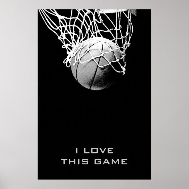 Liebe Dieses Spiel Zielerreichung Basketball Poste Poster (Vorne)
