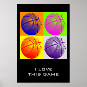 Liebe Dieses Spiel Zielerreichung Basketball Poste Poster