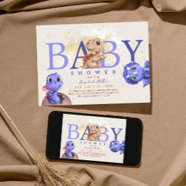 Liebe Dino Simple Funny Niedlich Dragon Baby Boy D Einladung