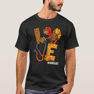 Liebe Dinosaurier Truthahn Stethoskop Krankenschwe T-Shirt
