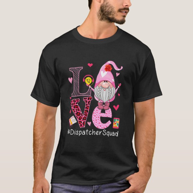 LIEBE Dispatcher Squad Niedlich Happy Valentine's  T-Shirt (Vorderseite)