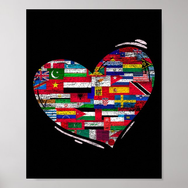 Liebe Diversity National Flags Herzlicher Tag der  Poster (Vorne)