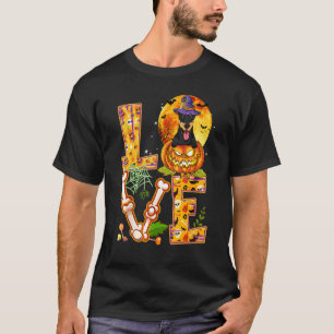 Liebe Dobermann Hexe Kürbis Grusel Halloween Hund T-Shirt