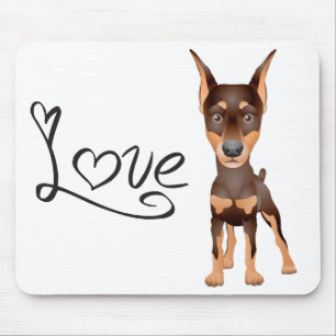 Liebe Dobermann Pinscher Welpen Hund Mauspad