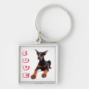 Liebe Dobermann Pinscher Welpen Schlüsselanhänger