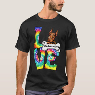 Liebe Dobermann Tie Dye Regenbogen Hund T-Shirt