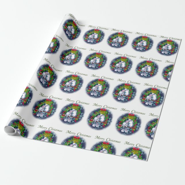 Liebe Docht weiße Weihnachtsversion Wrapping Paper Geschenkpapier (Ungerollt)