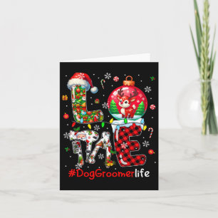 Liebe Dog Groomer Weihnachtsmann Rentier Matching Karte