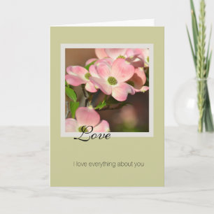 Liebe Dogwood-Blume Karte