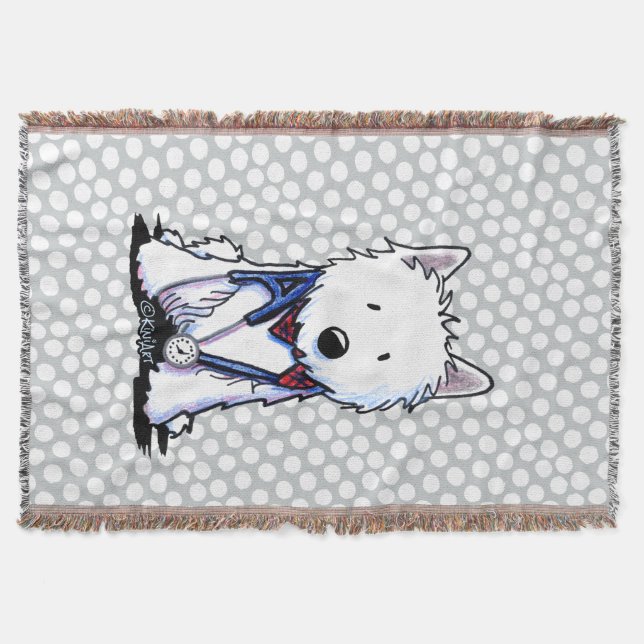 Liebe Doktor Westie Dotted Throw Blanket Decke (Vorderseite)