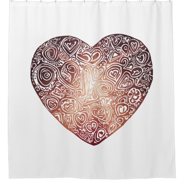 Liebe Doodle Abstrakte Kunst Duschvorhang (Vorderseite)