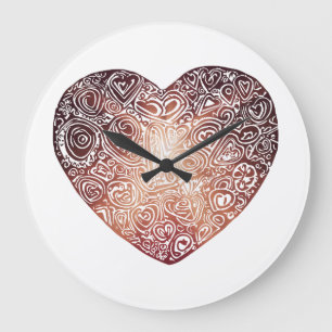 Liebe Doodle Abstrakte Kunst Große Wanduhr