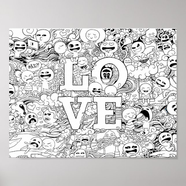 Liebe Doodle Poster (Vorne)