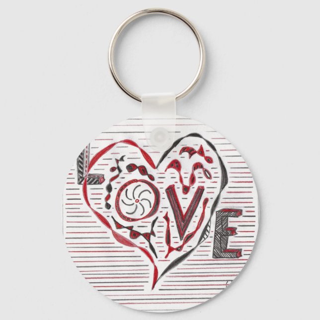 Liebe Doodle Schlüsselanhänger (Vorderseite)
