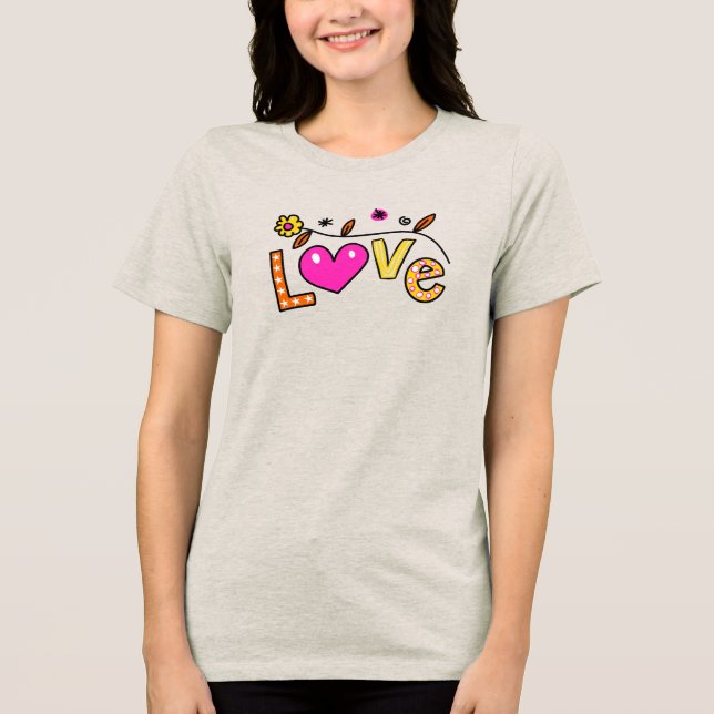 Liebe Doodle Tri-Blend Shirt (Vorderseite)