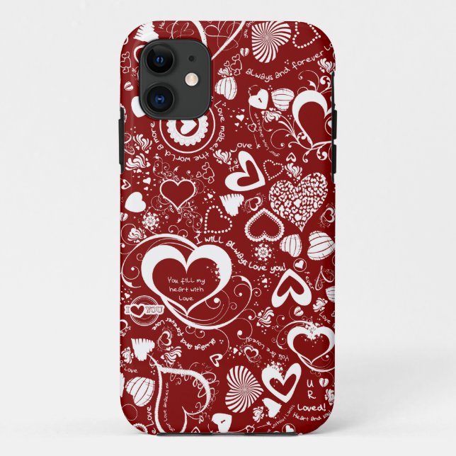 Liebe Doodles Case-Mate iPhone Hülle (Rückseite)
