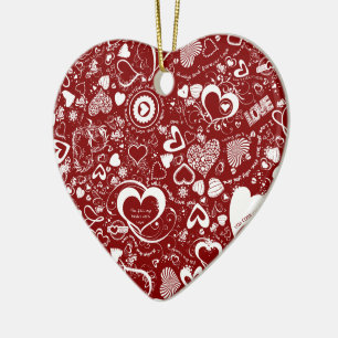 Liebe Doodles Keramikornament