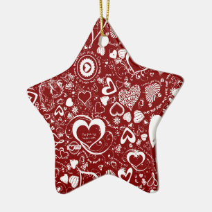 Liebe Doodles Keramikornament