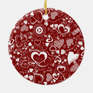 Liebe Doodles Rund Ornament