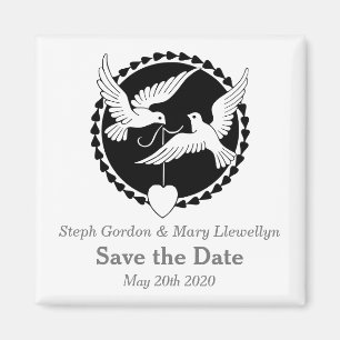 Liebe Doves Elegant Save the Date Hochzeitsmagnet Magnet