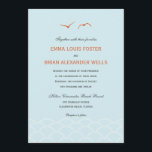 Liebe Doves Wedding Einladungen - Sky Blue<br><div class="desc">Eine moderne Illustration von zwei Lieben Tauben,  die über den Ozean fliegen,  schafft eine wunderschöne Hochzeitsarbeit,  um Ihr romantisches Fest am Meer zu ergänzen. Weitere Farben sind verfügbar. Benutzerdefinierte Farben verfügbar unter request.com</div>