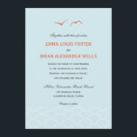 Liebe Doves Wedding Einladungen - Sky Blue<br><div class="desc">Eine moderne Illustration von zwei Lieben Tauben,  die über den Ozean fliegen,  schafft eine wunderschöne Hochzeitsarbeit,  um Ihr romantisches Fest am Meer zu ergänzen. Weitere Farben sind verfügbar. Benutzerdefinierte Farben verfügbar unter request.com</div>