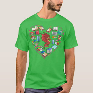Liebe Dragon & Reading Book Dragon Book Lover Read T-Shirt