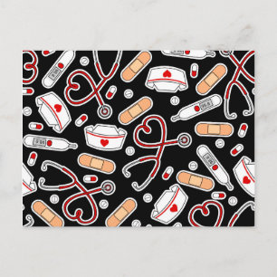 Liebe drucken schwarzen Hintergrund Postkarte