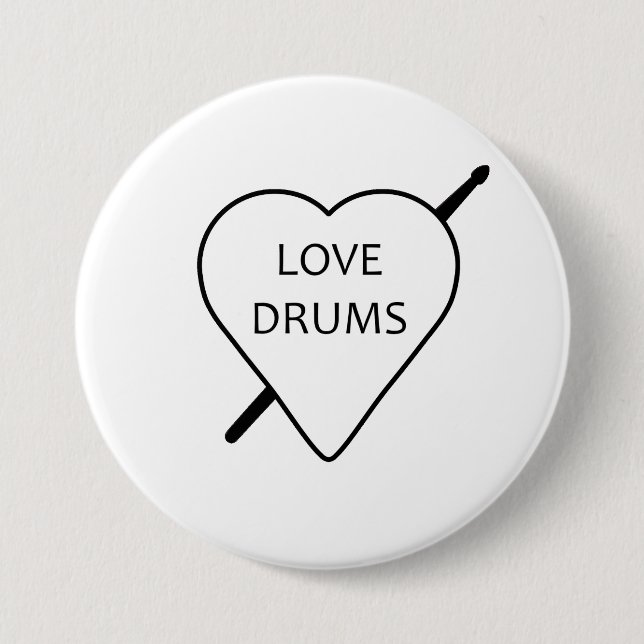 Liebe Drums Abzeichen Button (Vorderseite)