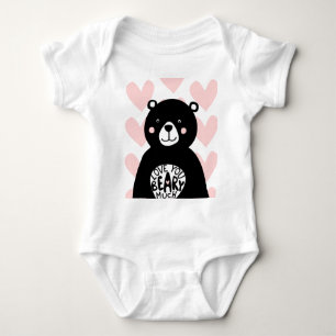Liebe du Beary Much Niedlich Bär Girly Pink Herz Baby Strampler