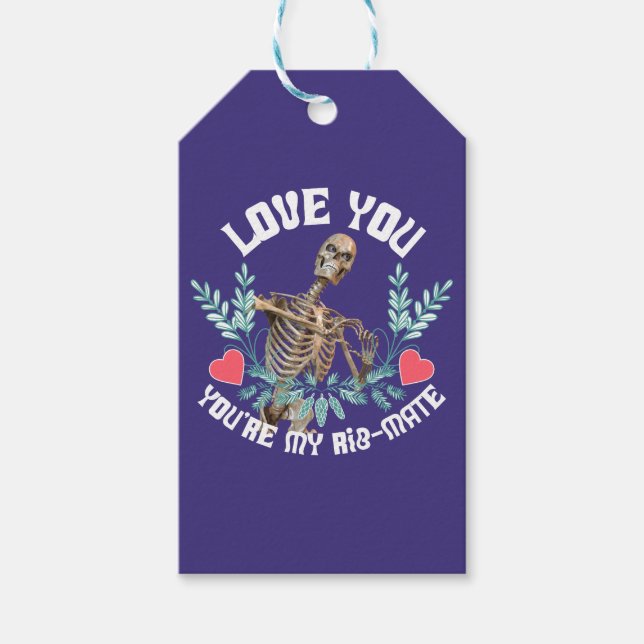 Liebe du, du bist mein Rib Mate Skelett Valentine Geschenkanhänger (Vorderseite)