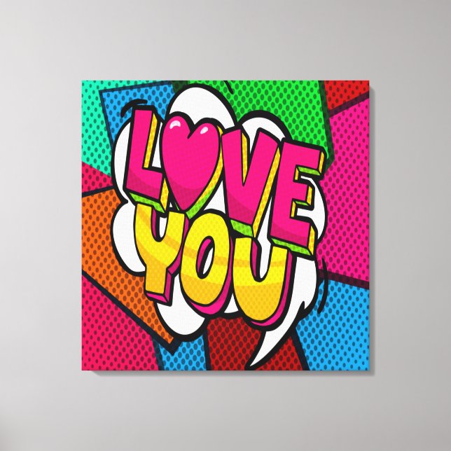 LIEBE DU gestylte Leinwand drucken (Vorderseite)