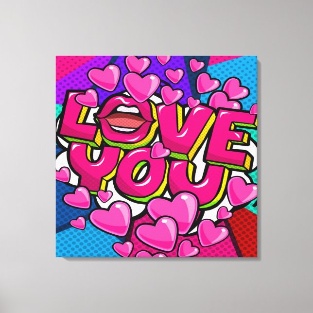 LIEBE DU gestylte Leinwand drucken (Vorderseite)