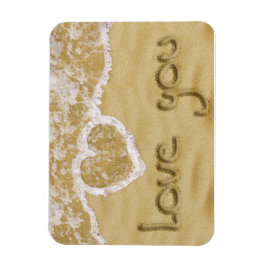 "Liebe du" In Sand geschriebenes Herz Magnet