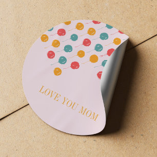Liebe, du Mama bunt Typografie Muttertag Runder Aufkleber
