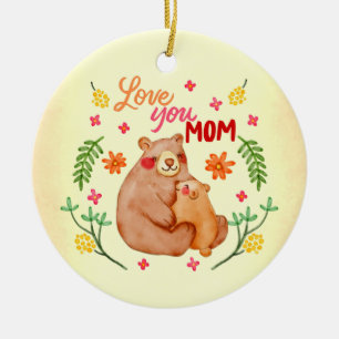 Liebe Du Mama - Mama Bear and Cub Mother Day Keramik Ornament