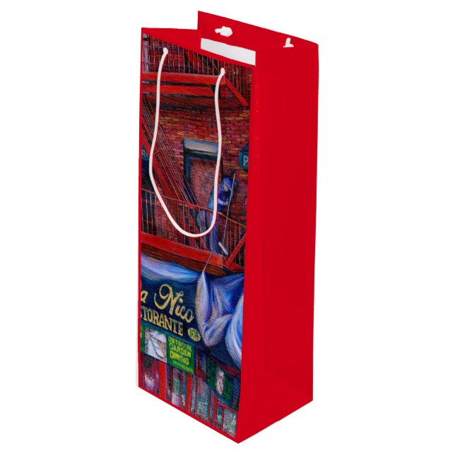 Liebe du nicht rot? geschenktüte für weinflaschen (Vorderseite Schrägansicht)