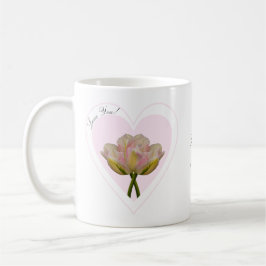 Liebe Du Tulips in rosa Herzen Kaffeetasse